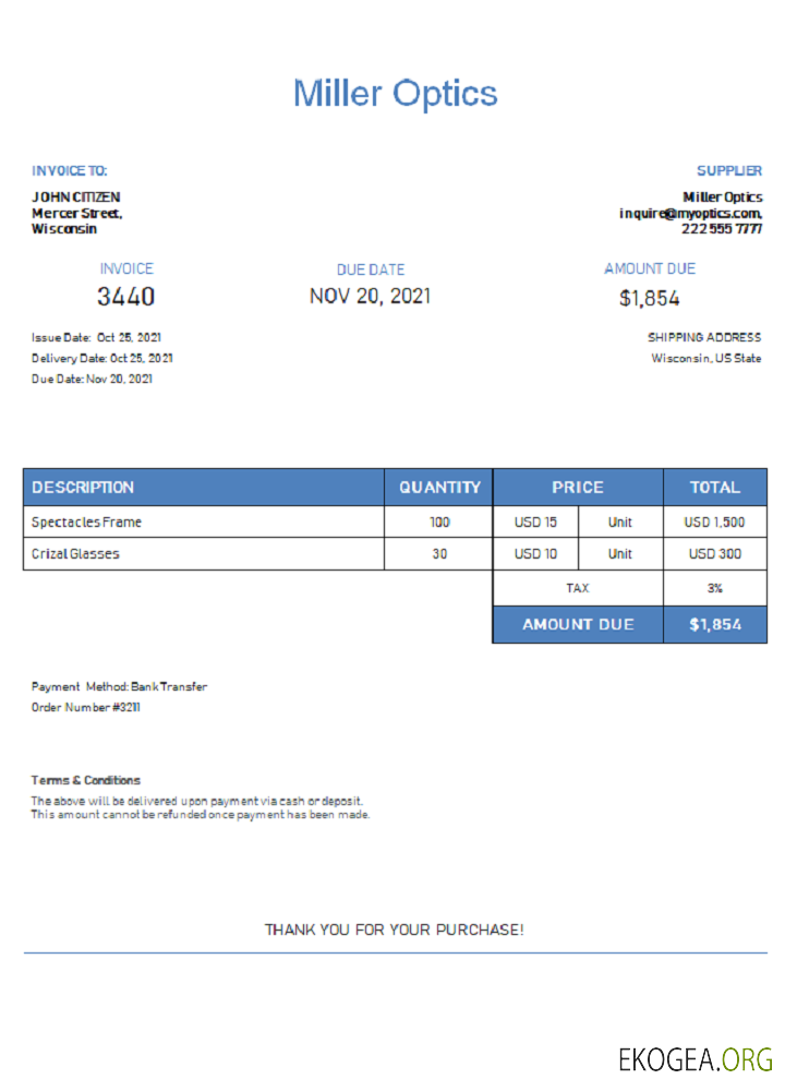 Facture USA Miller Optics